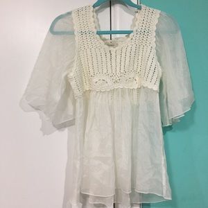 Dressbarn White Lace Blouse